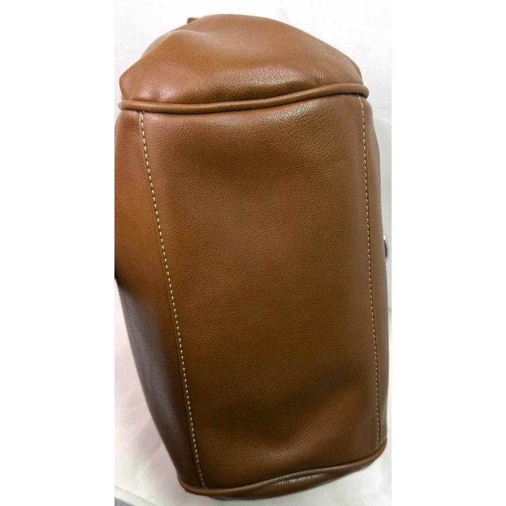 Koltov Brown Faux Leather Hobo Shoulder Bag Large Purse Multi Pocket Zip Top‎